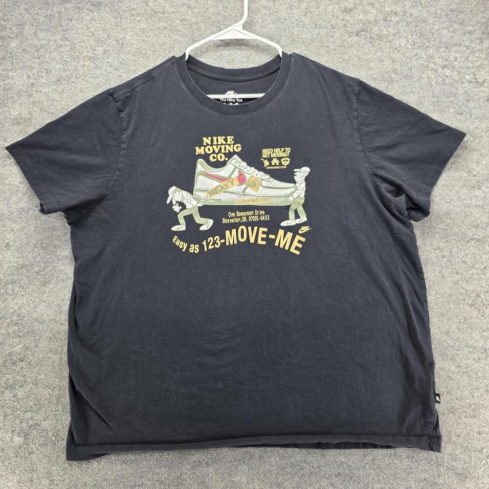 Nike Moving Co Shirt Mens 2XL Black Graphic T-Shirt Tee 100% Cotton DZ2848-010